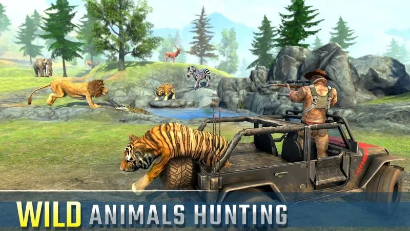 Adjusting graphics settings in Wild Animal Hunting Games FPS.