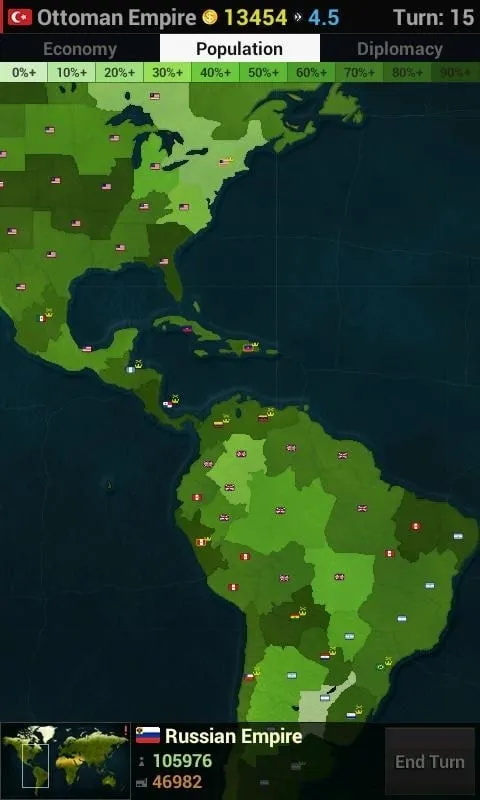 Age of History gameplay screenshot showing the world map.