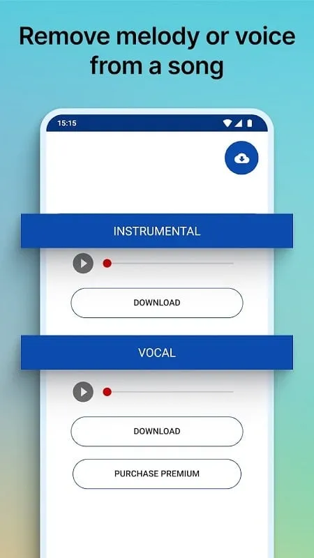 AI Vocal Remover Karaoke mod android displaying settings options