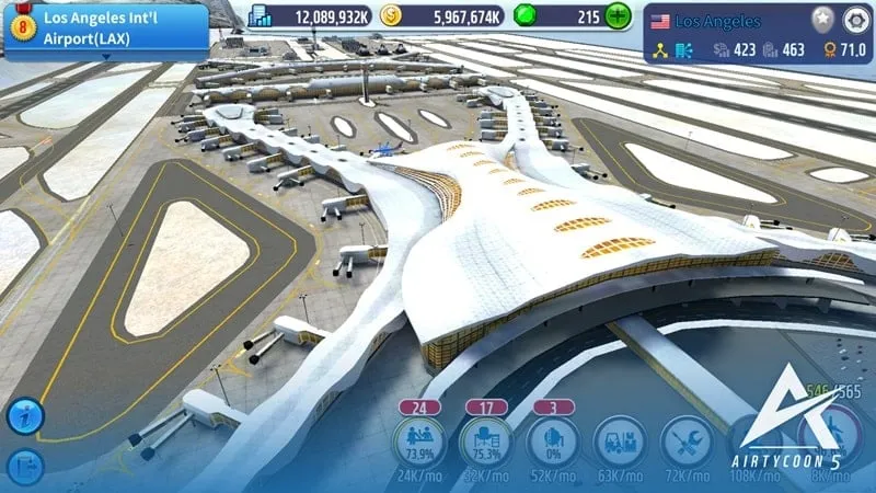 Air traffic control interface in AirTycoon 5.