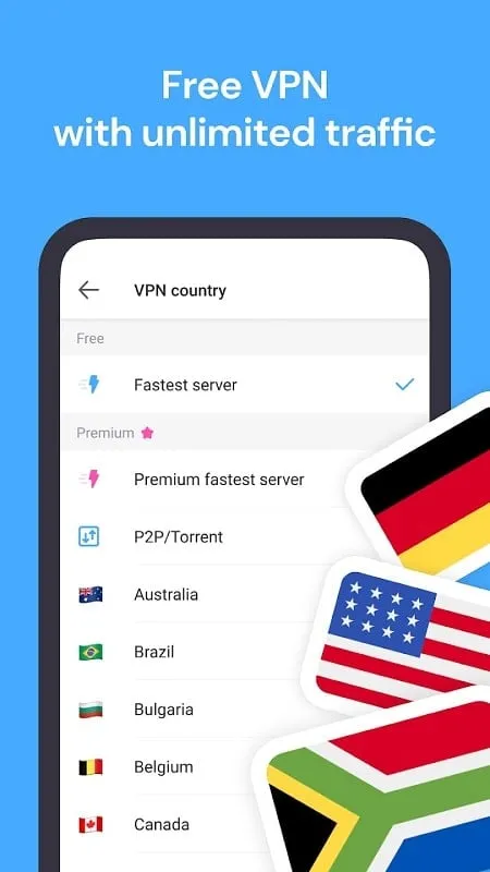 Aloha Browser Private VPN mod interface showing premium features