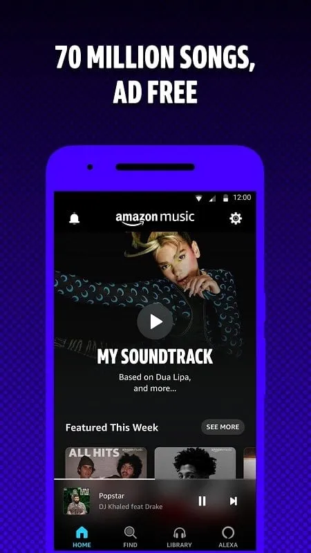 Amazon Music mod interface showing premium features