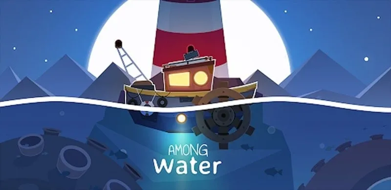 Among Water gameplay on a mobile device.