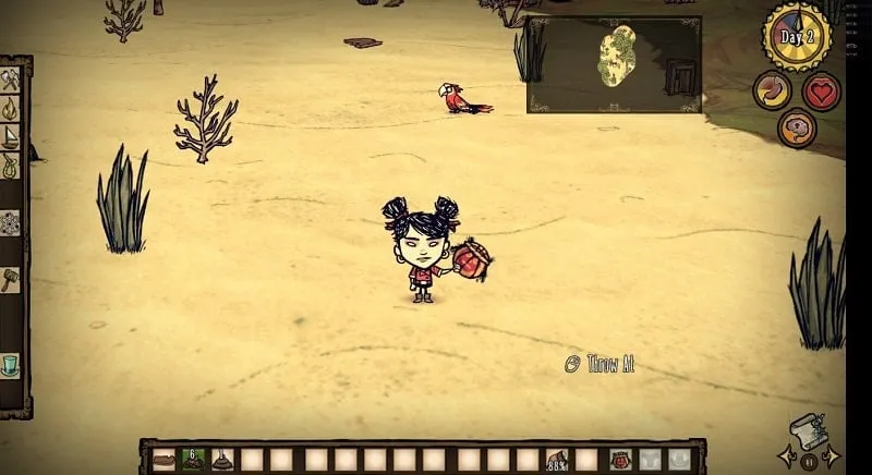 An in-game scene from Don't Starve Shipwrecked Mod showcasing various biomes and creatures.