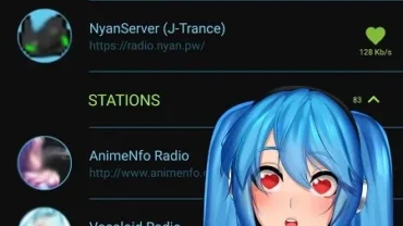 Anime Music Radio mod interface showing premium features