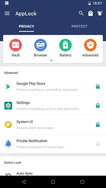 Guia de uso do AppLock com exemplos