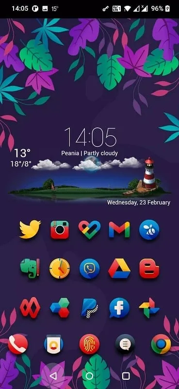 Applying icons in Ergon Icon Pack MOD APK using a launcher