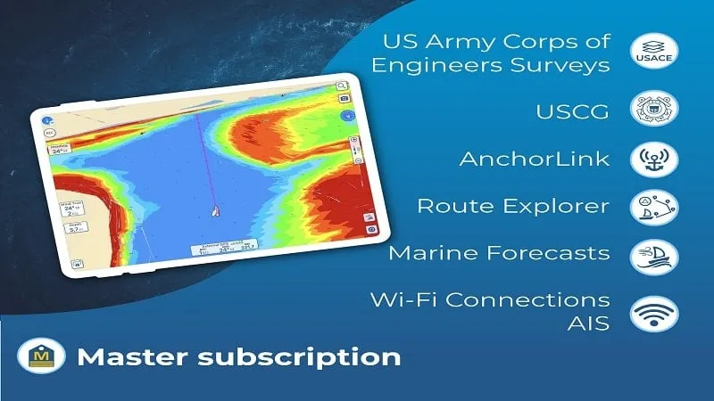 Aqua Map mod showcasing the user interface