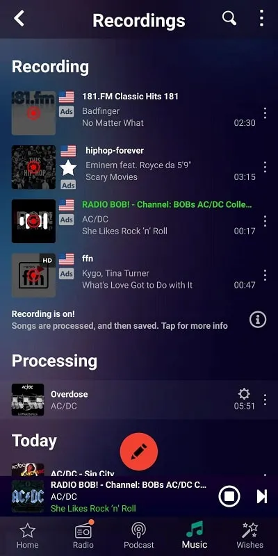 Audials Radio Pro mod showcasing radio stations