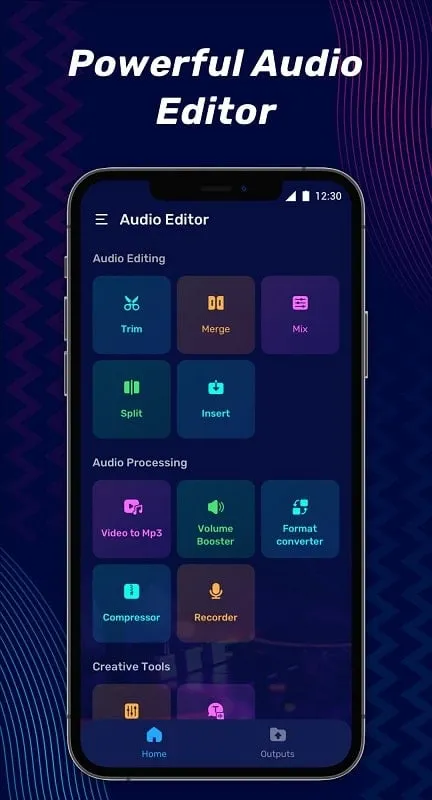 Audio Editor Music Editor mod interface showing premium features