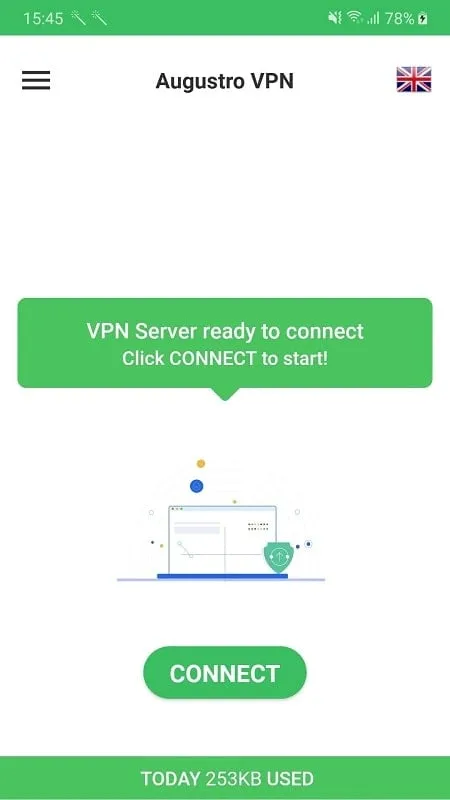 Augustro VPN mod interface showing premium features