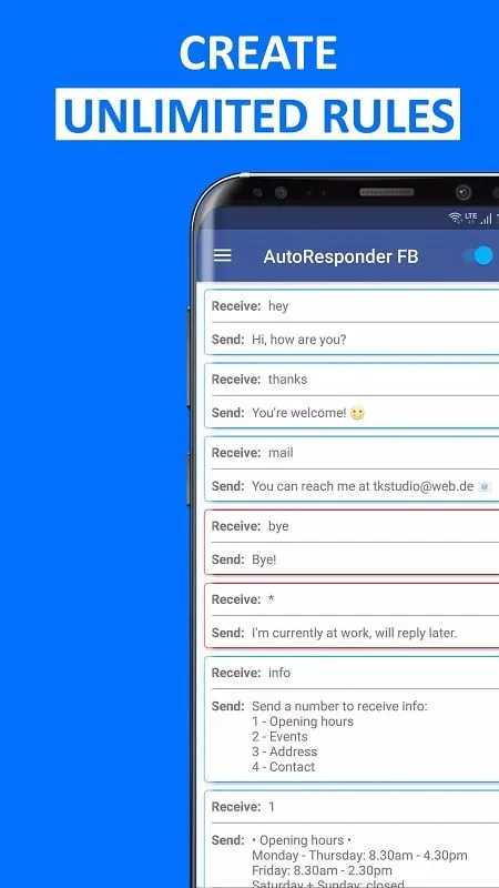 AutoResponder for FB Messenger mod apk free showing message customization