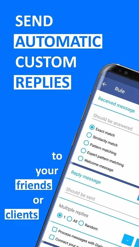 AutoResponder for FB Messenger mod interface showing premium features