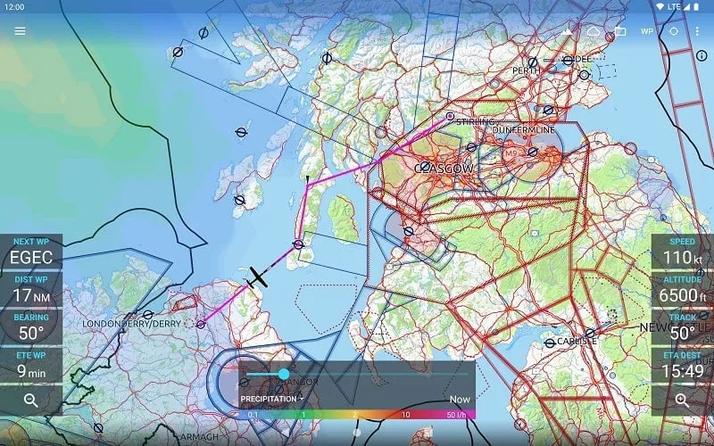 Avia Maps Aeronautical Charts mod interface showing premium features