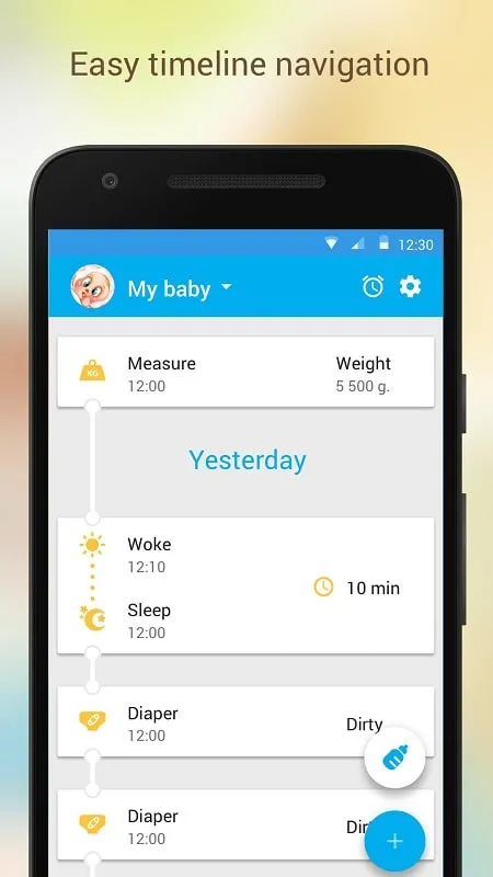 Baby Care mod interface showing premium features