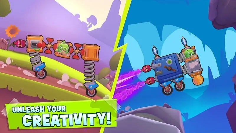 Bad Piggies 2 in-game screenshot showcasing the vehicle building interface.