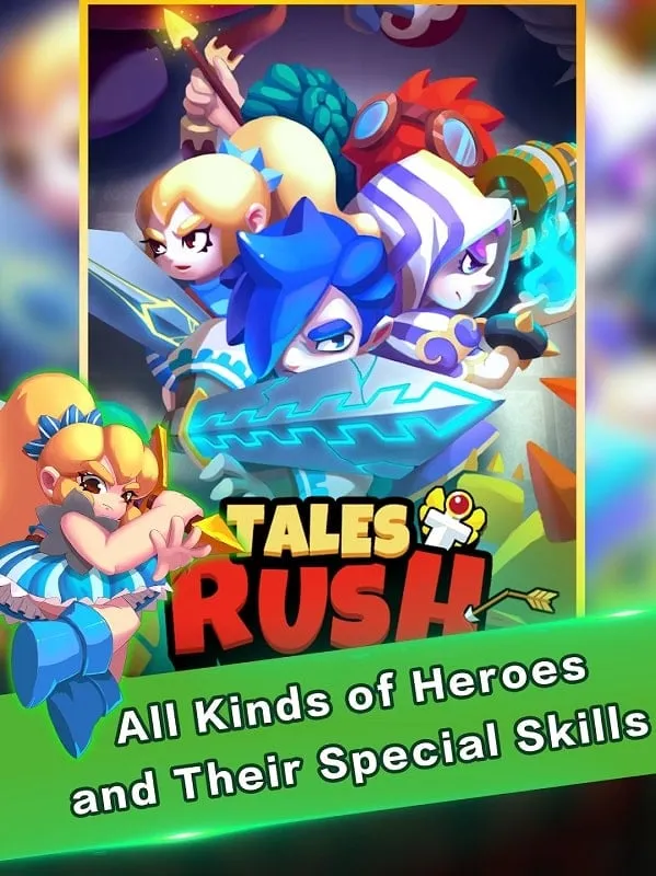 Battling enemies and utilizing power-ups in Tales Rush!