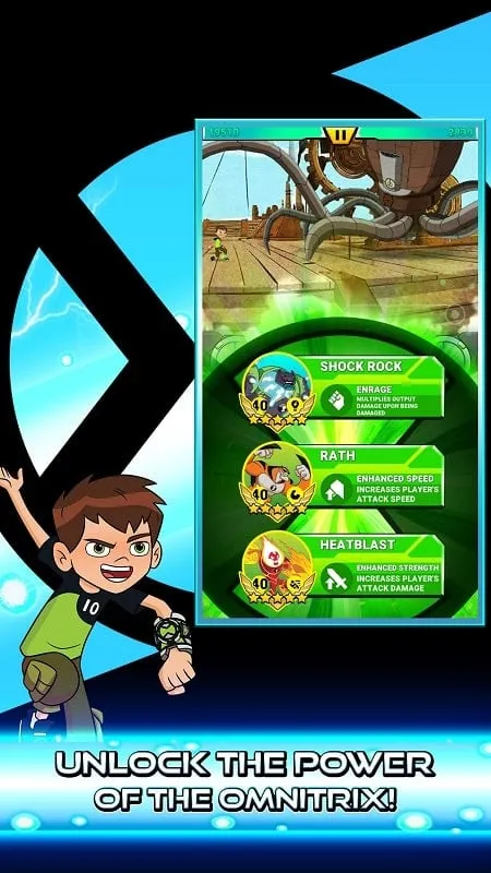 Ben 10 Heroes - Tela de Jogo com Personagens