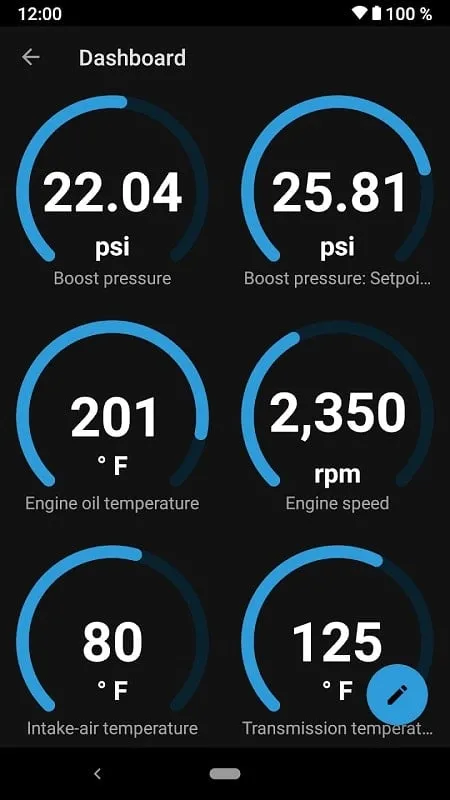 Interface do BimmerLink mostrando o status do DPF