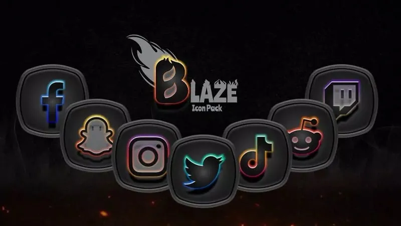 Blaze Dark Icon Pack showcasing icon variety