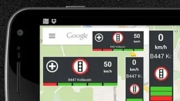 Blitzer.de PLUS mod interface showing map and traffic