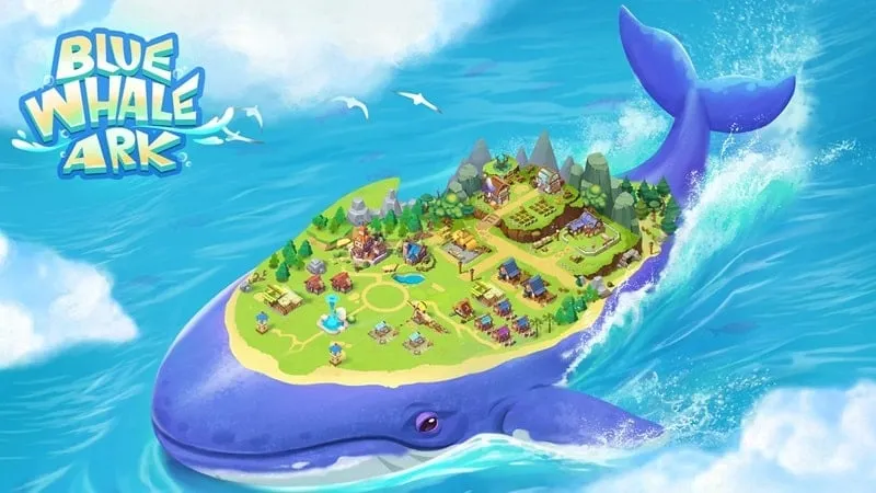 Blue Whale Ark - In-game screenshot showing the city built on the back of a whale.