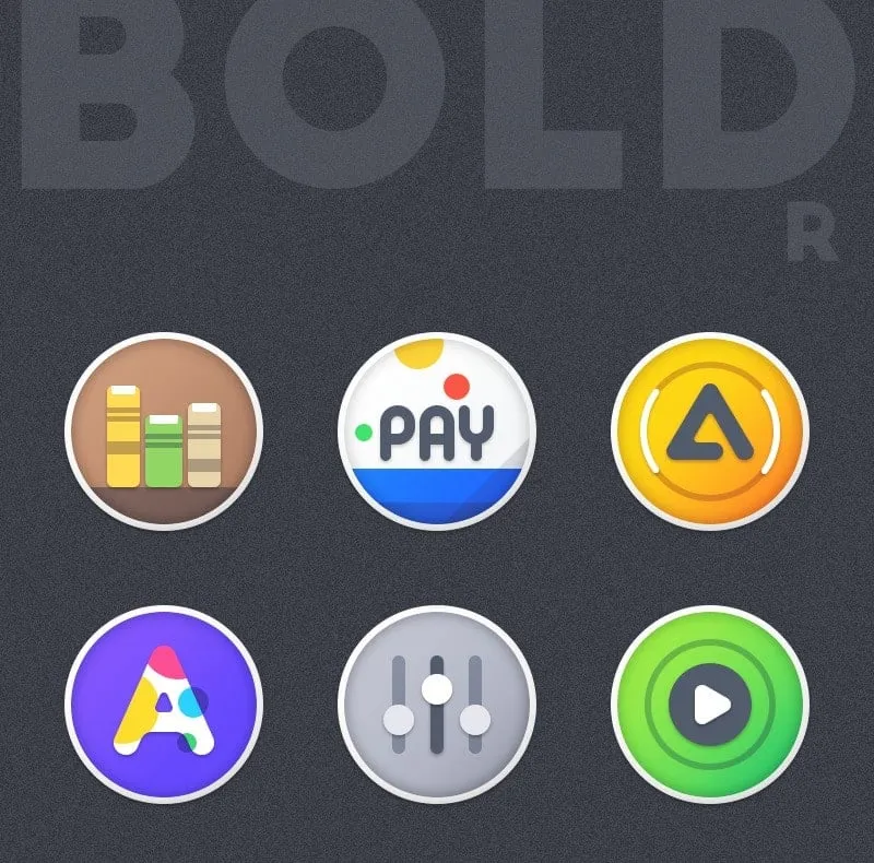 Boldr Icon Pack mod interface showing premium features