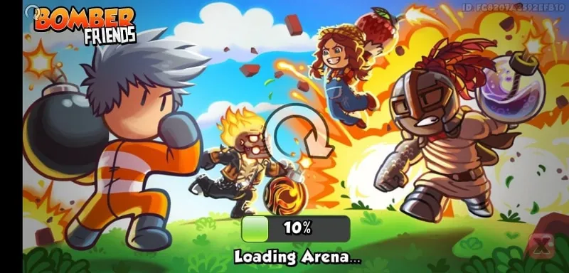 Bomber Friends game screen showing characters and gameplay.