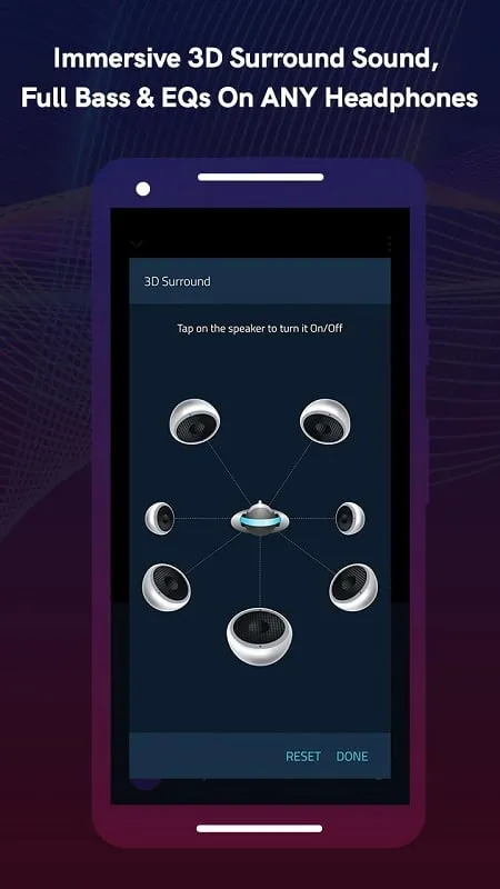 Boom Music Player demonstrating 3D Surround Sound feature