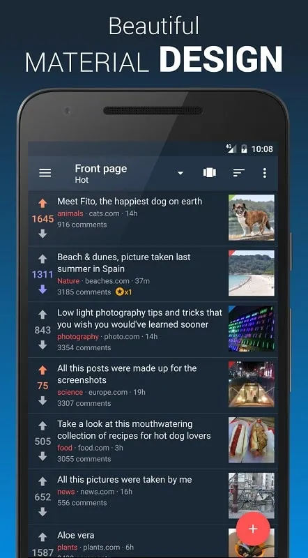 Boost for reddit mod apk showing filter options