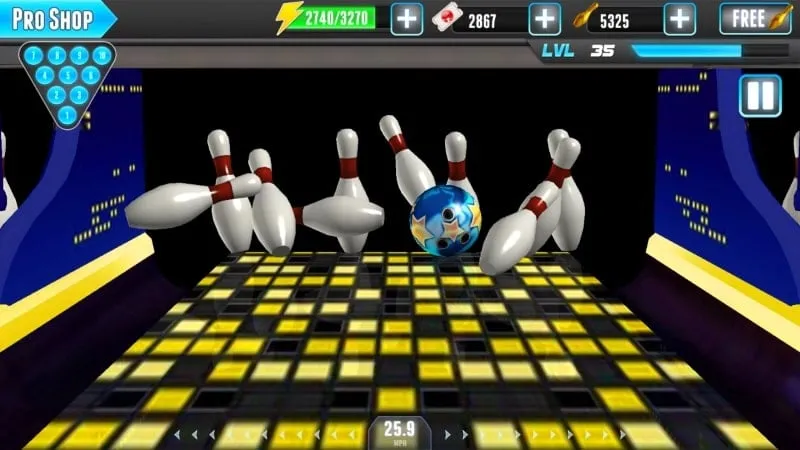 Bowling alley environment in PBA Bowling Challenge.