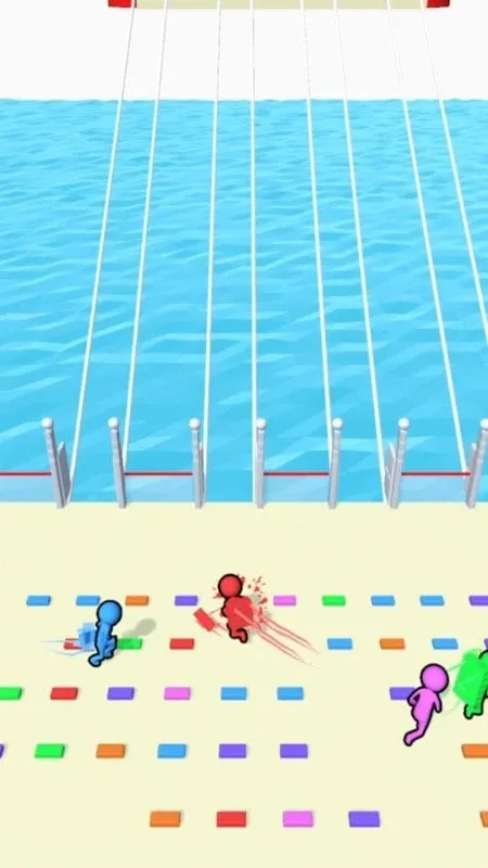 Bridge Race gameplay on an Android device.