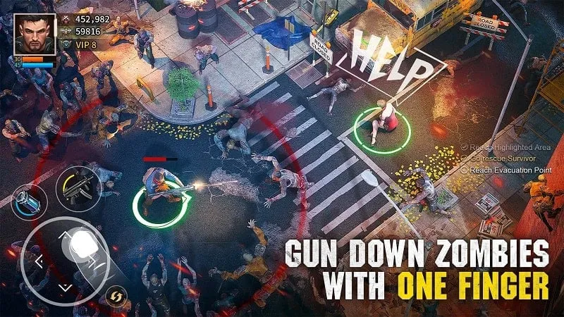 Membangun dan memperkuat markas melawan serangan zombie di Survival at Gunpoint MOD APK.