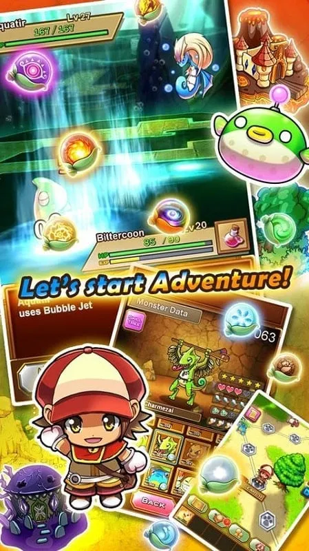 Bulu Monster gameplay screenshot showcasing the vibrant graphics and monster battles.