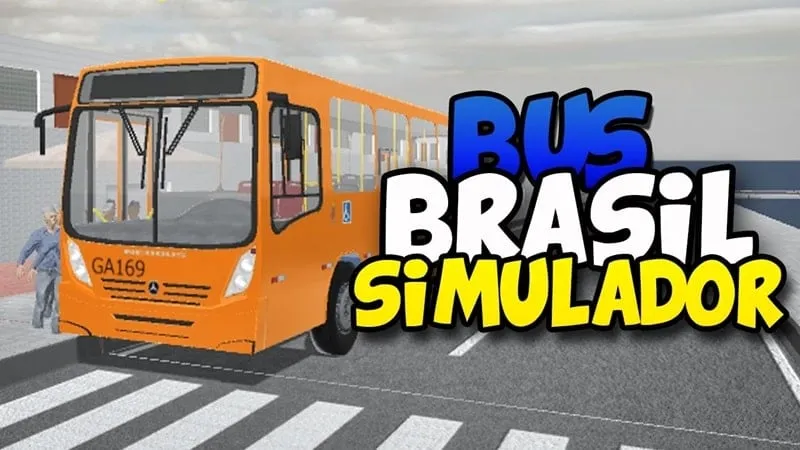 Bus driving through a Brazilian city in BusBrasil Simulador.