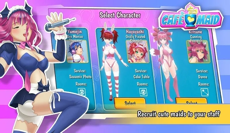 Cafe Maid gameplay showcasing enhanced graphics and maid interactions.