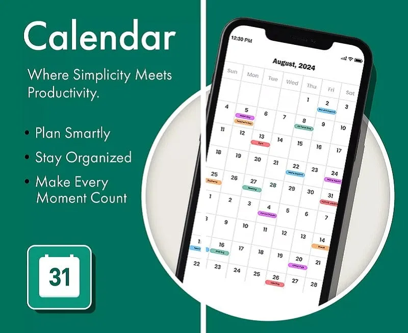 Calendar mod interface showing premium features