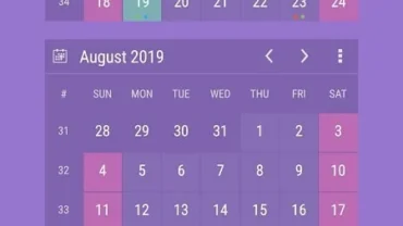 Calendar Widget mod interface showing premium features