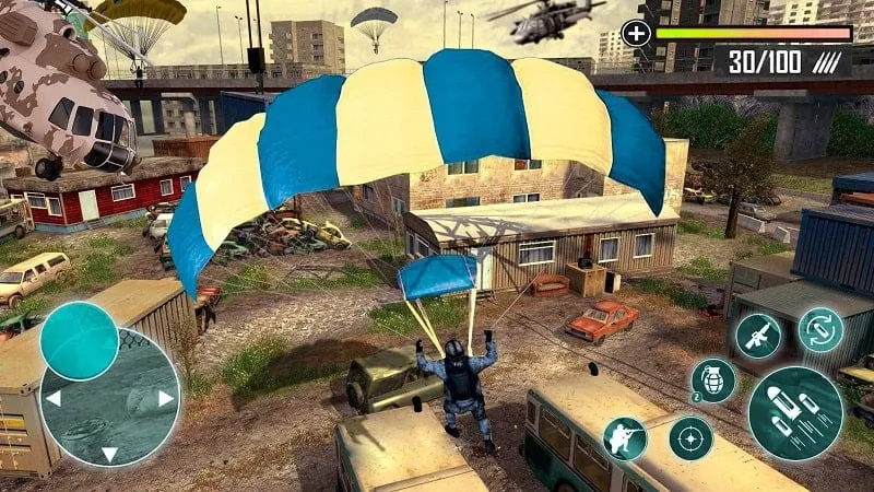 Tangkapan layar Call of Fury MOD APK yang menampilkan aksi tembak-tembakan.