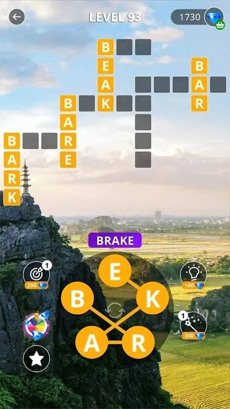 Calming Crosswords gameplay on an Android phone.