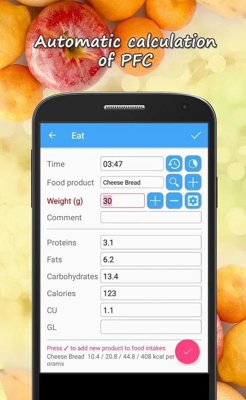 Banco de dados de alimentos do Calorie Counter HiKi mod