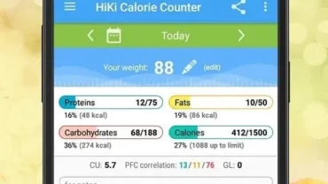 Calorie Counter HiKi mod interface showing premium features