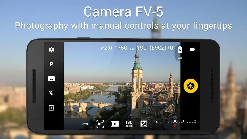 Camera FV 5 mod interface showing premium features