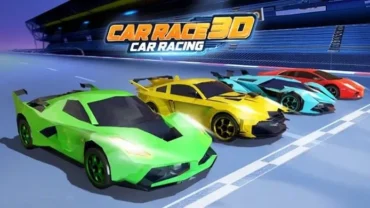 Car Race 3D gameplay on a mobile device.