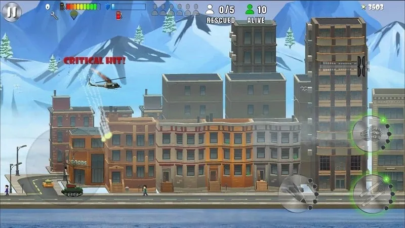 Gameplay Carpet Bombing 2 dengan berbagai medan dan musuh.