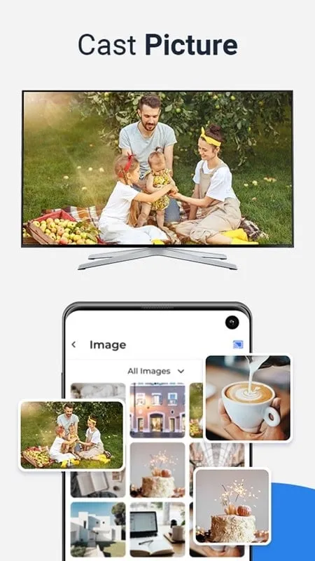 Cast for Chromecast TV Cast mod interface showing premium features