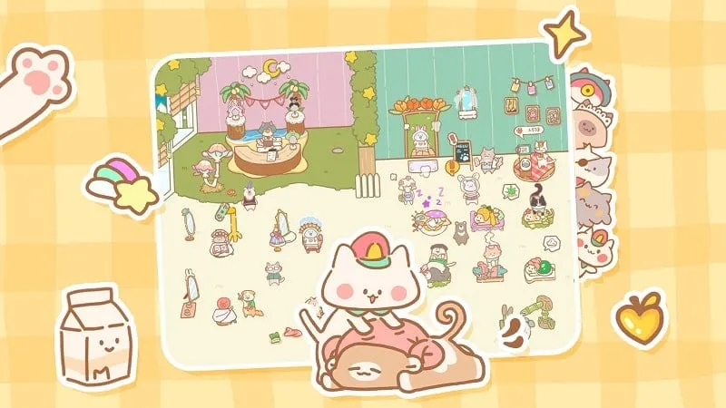 Cat Spa gameplay screenshot featuring various cat characters receiving spa treatments.