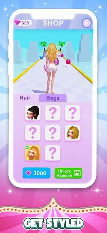 Character customization in DressUp Run!.