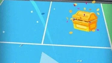 Character customization in Tropical Tennis Swipe.