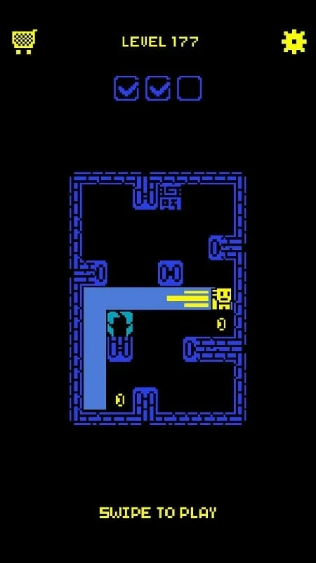 Character navigating a complex maze in Tomb of the Mask.